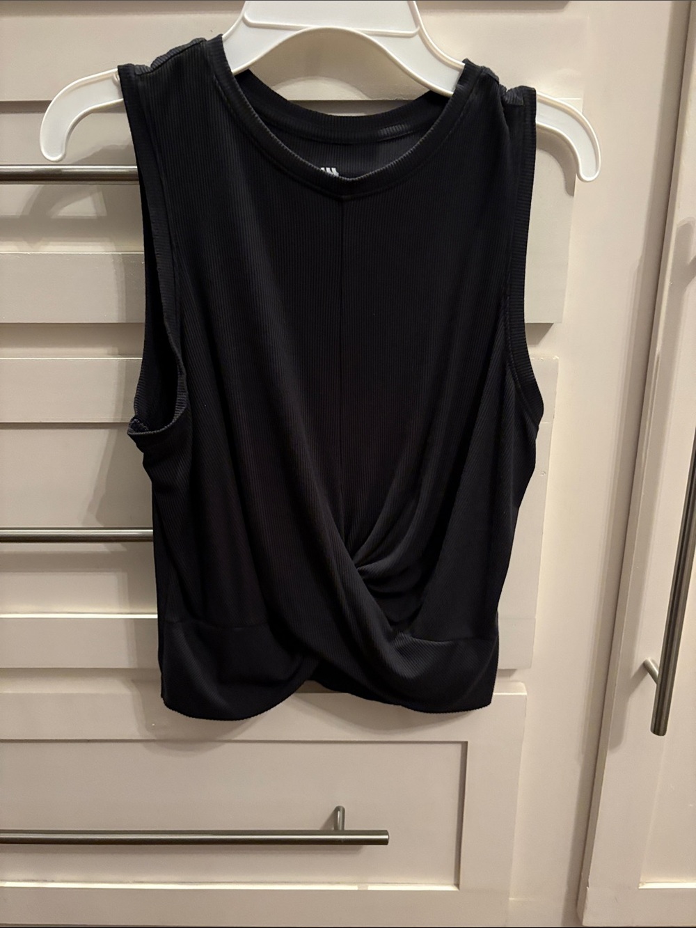 all in motion Black Twist-Front Muscle Tank